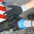 NMSAFETY huile industrielle gants de protection nitrile entièrement enduit double trempage anti-huile gants résistant aux coupures trempé gant